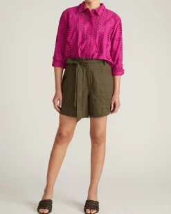 The Embroidered Artist Oversized Poplin Shirt Hyper Pink