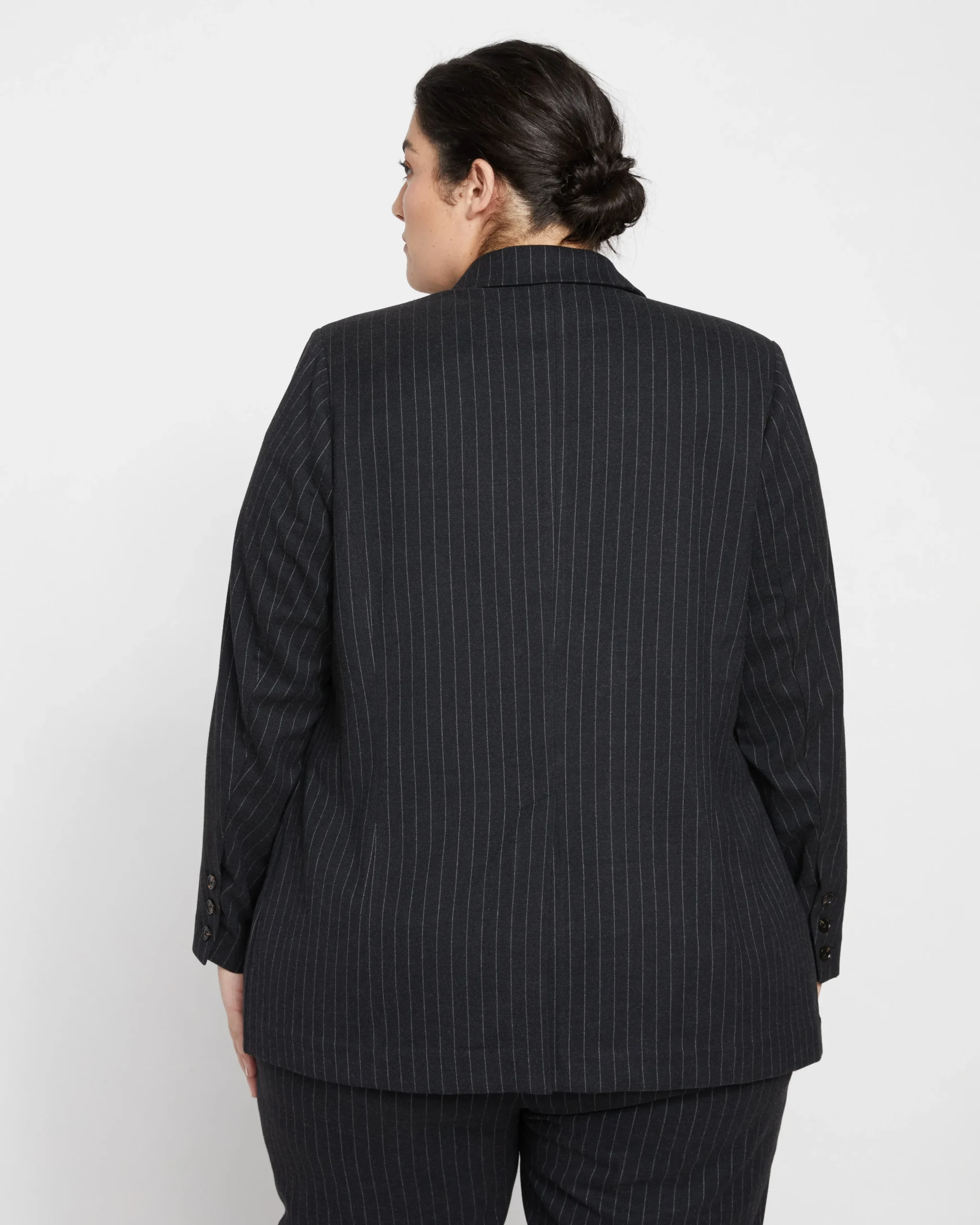 The Pinstripe Blazer Graphite