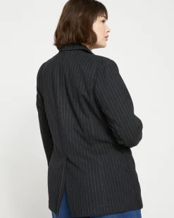 The Pinstripe Blazer Graphite