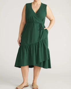 Tiered Twirl Wrap Dress Conifer