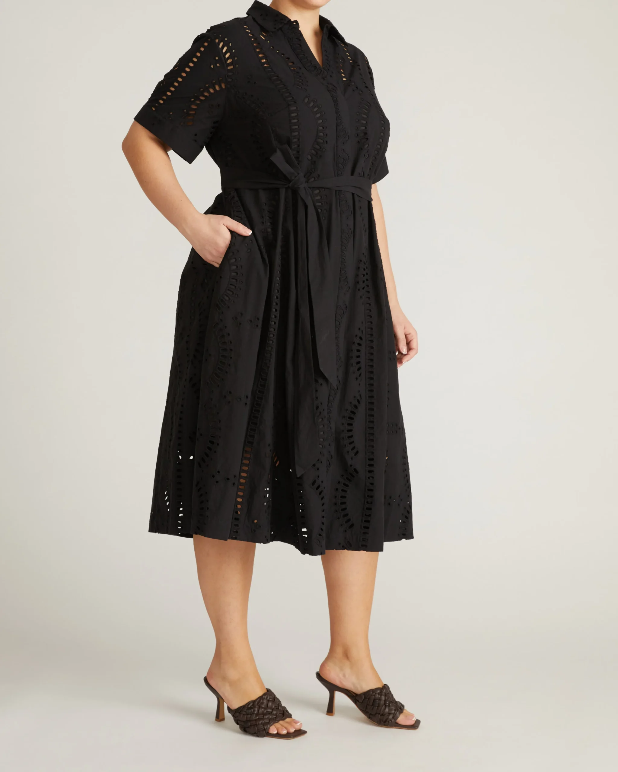 Tina Cotton Poplin Shirtdress Black