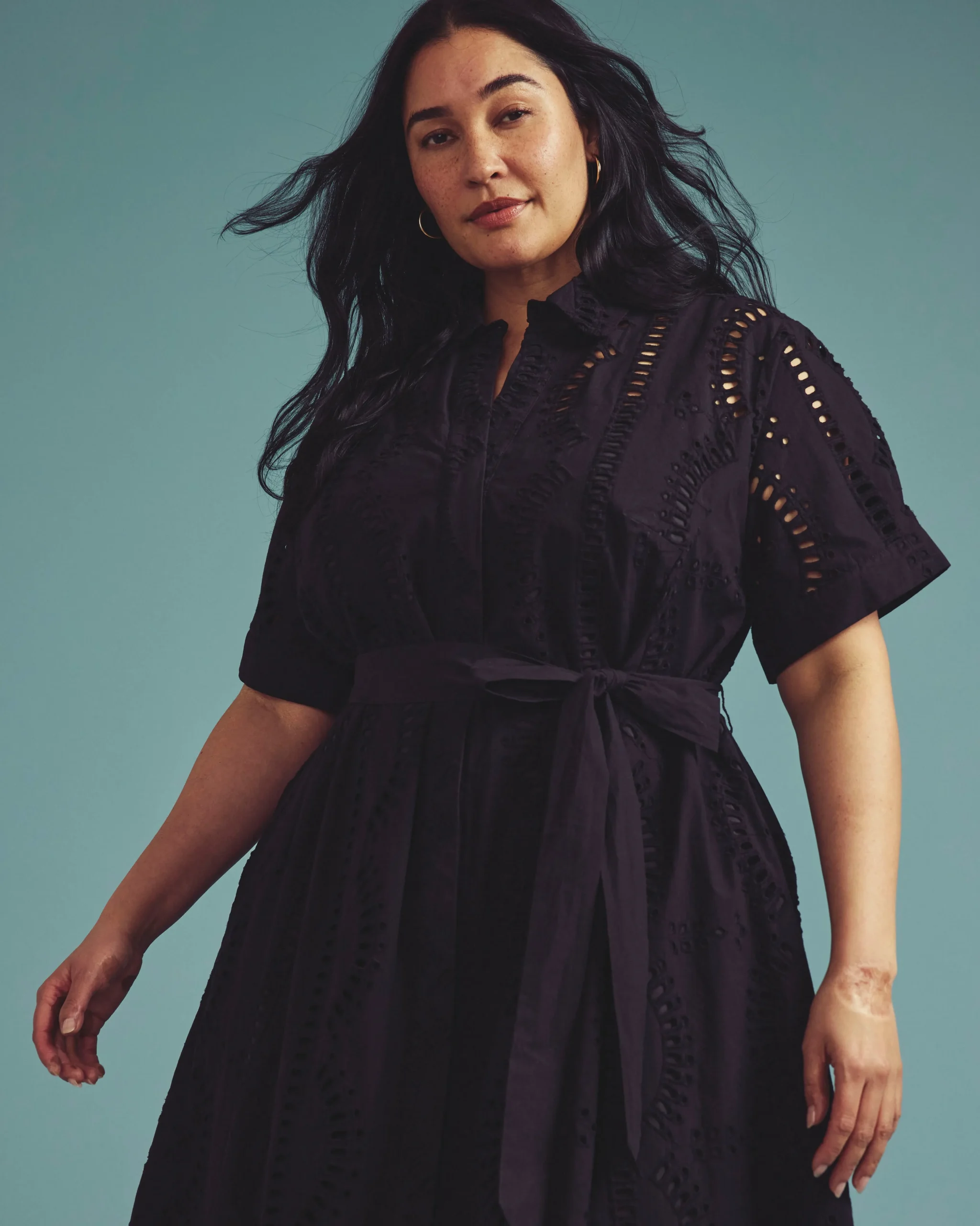 Tina Cotton Poplin Shirtdress Black