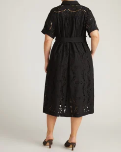 Tina Cotton Poplin Shirtdress Black