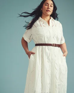 Tina Cotton Poplin Shirtdress White