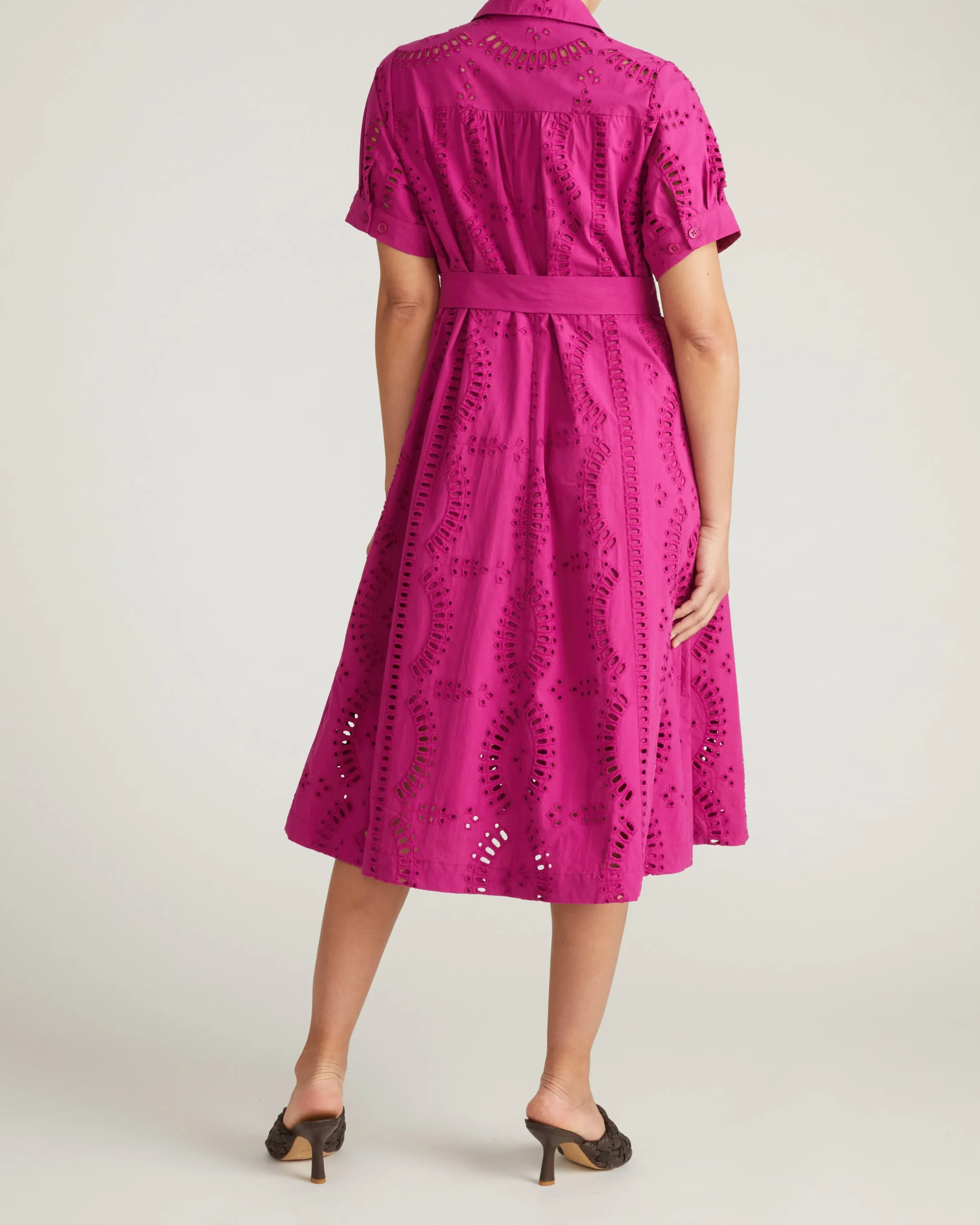 Tina Cotton Poplin Shirtdress Hyper Pink