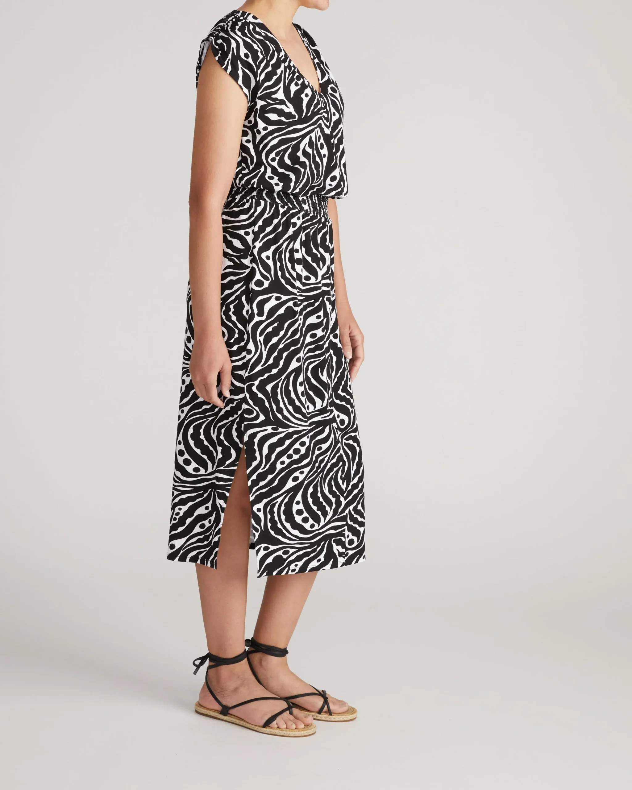 Tish Divine Jersey Kaftan Black Bosco Print