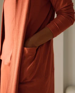 TravelKnit Minimalist Cardigan Warm Russet