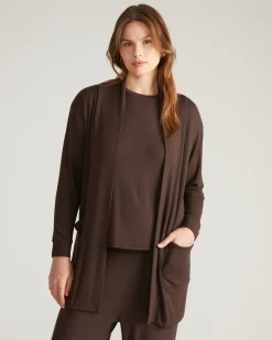 TravelKnit Minimalist Cardigan Espresso