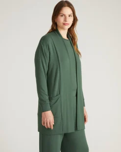 TravelKnit Minimalist Cardigan Conifer