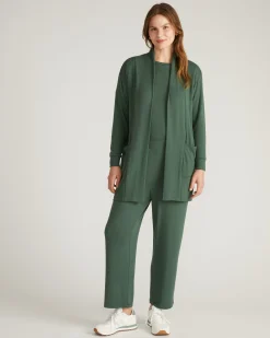 TravelKnit Minimalist Cardigan Conifer