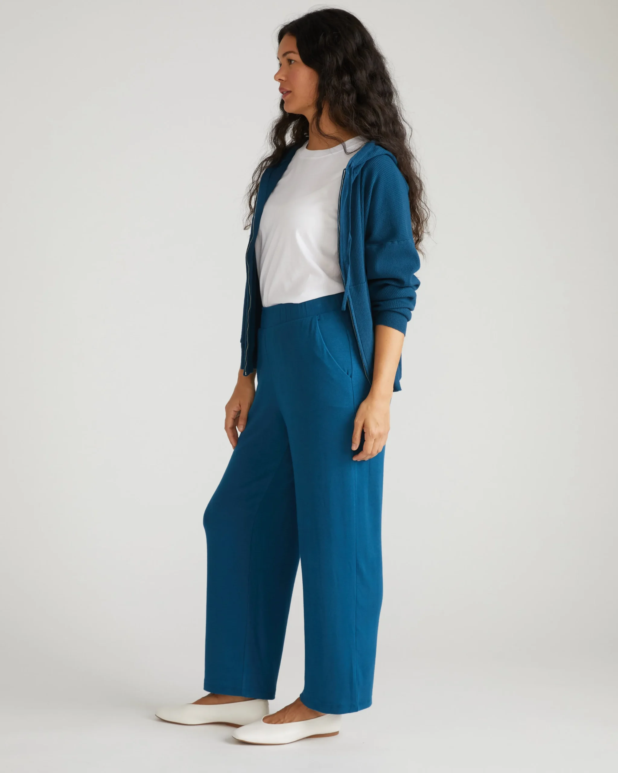 TravelKnit Relaxed Pants Blue Teal