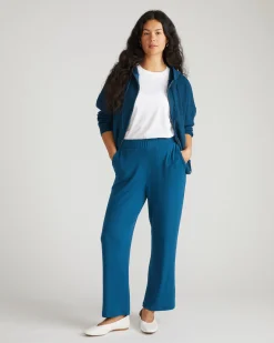 TravelKnit Relaxed Pants Blue Teal