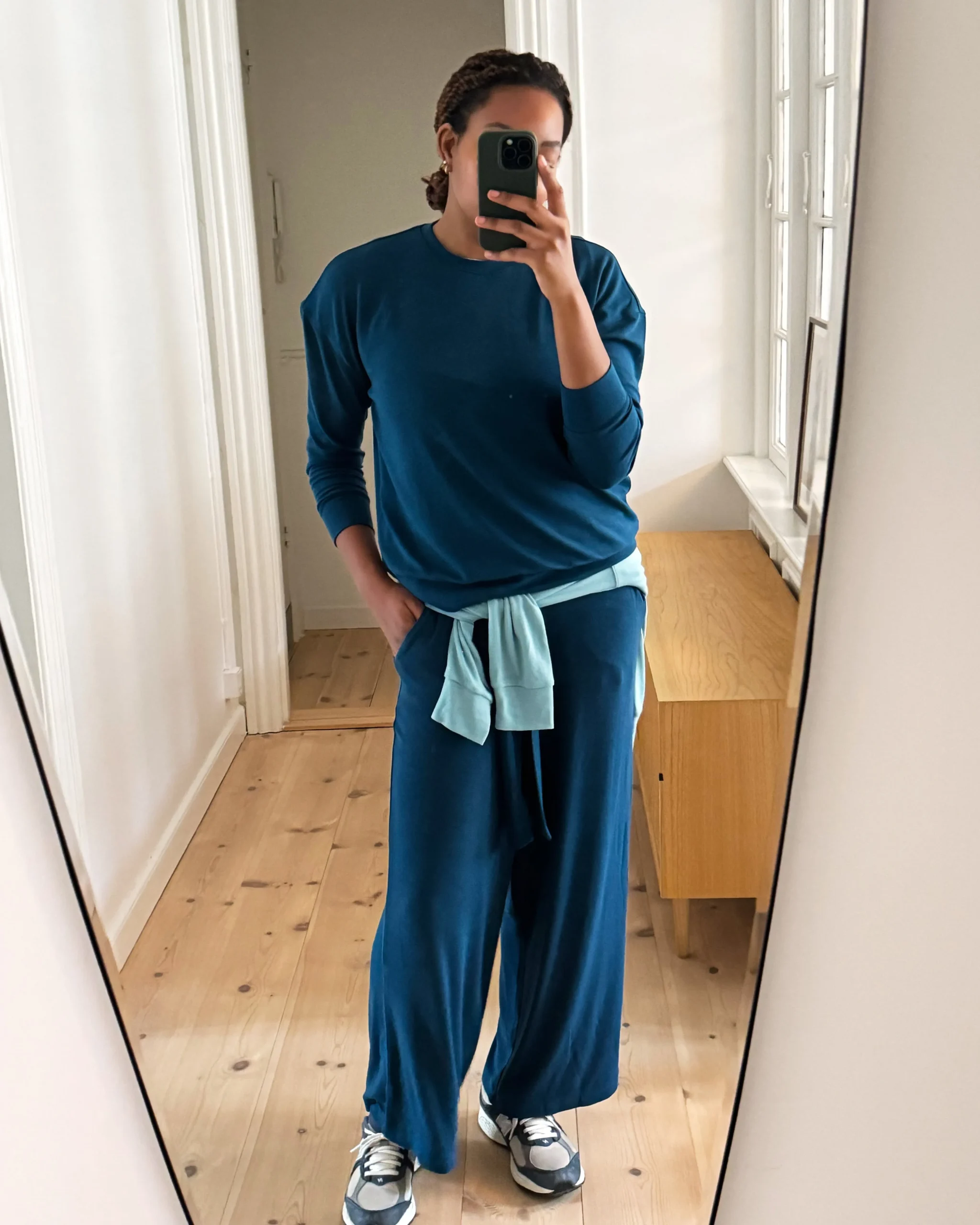 TravelKnit Sweatshirt Blue Teal