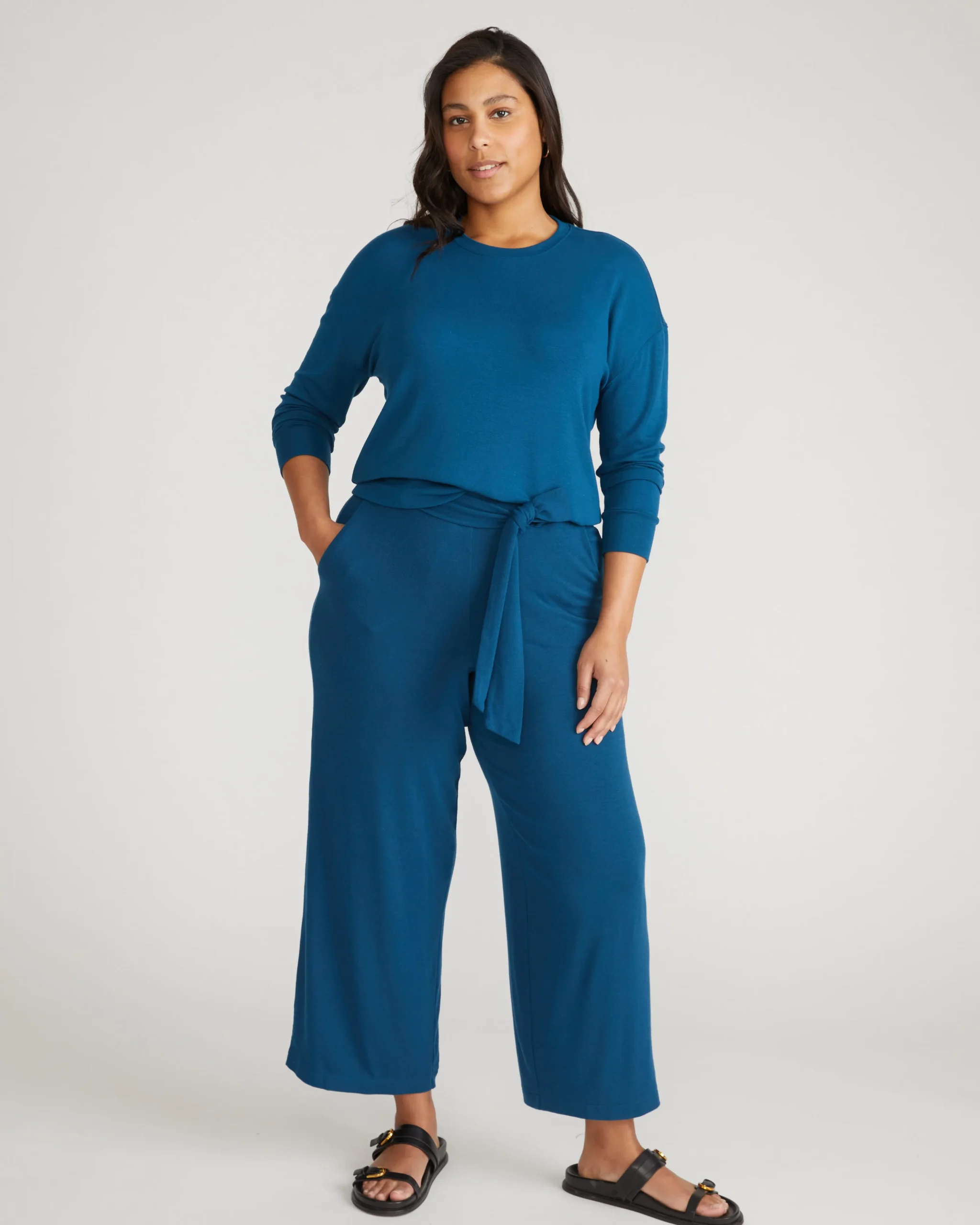 TravelKnit Sweatshirt Blue Teal