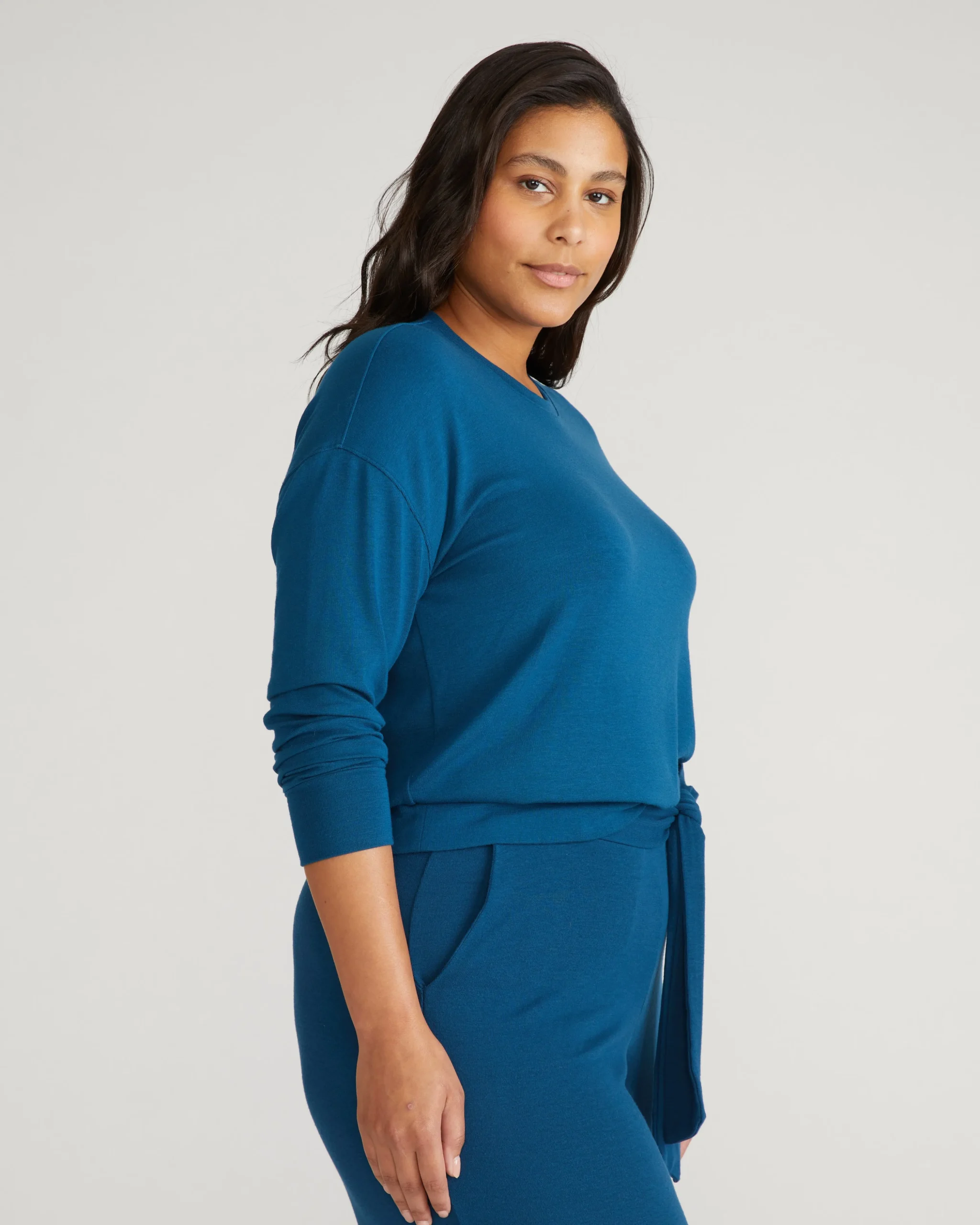 TravelKnit Sweatshirt Blue Teal