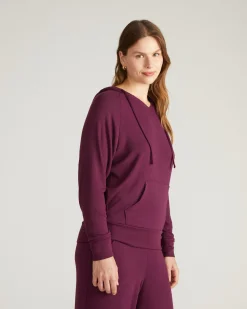 TravelKnit V Neck Hoodie Gamay