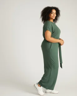 TravelKnit Wide Leg Pants Conifer
