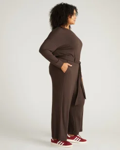 TravelKnit Wide Leg Pants Espresso