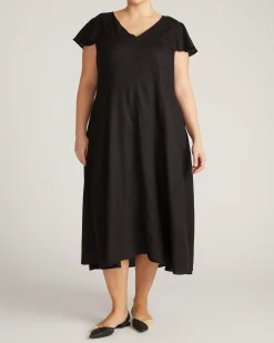 Victoria Linen Blend Dress Black