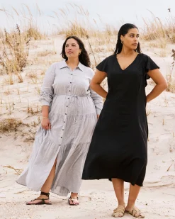 Victoria Linen Blend Dress Black