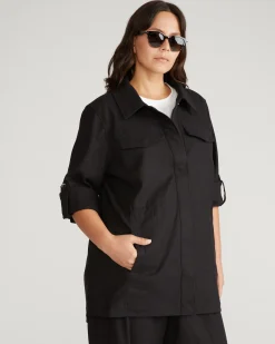 Vineyard Linen Blend Jacket Black