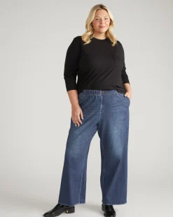 Wide Leg Sweatpant Jeans Blue Mirage