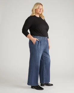 Wide Leg Sweatpant Jeans Blue Mirage