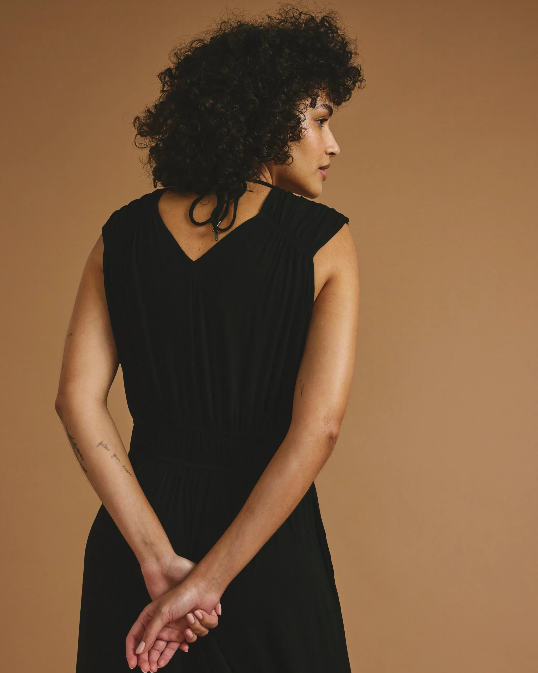 Zoey Liquid Jersey Jumpsuit Black