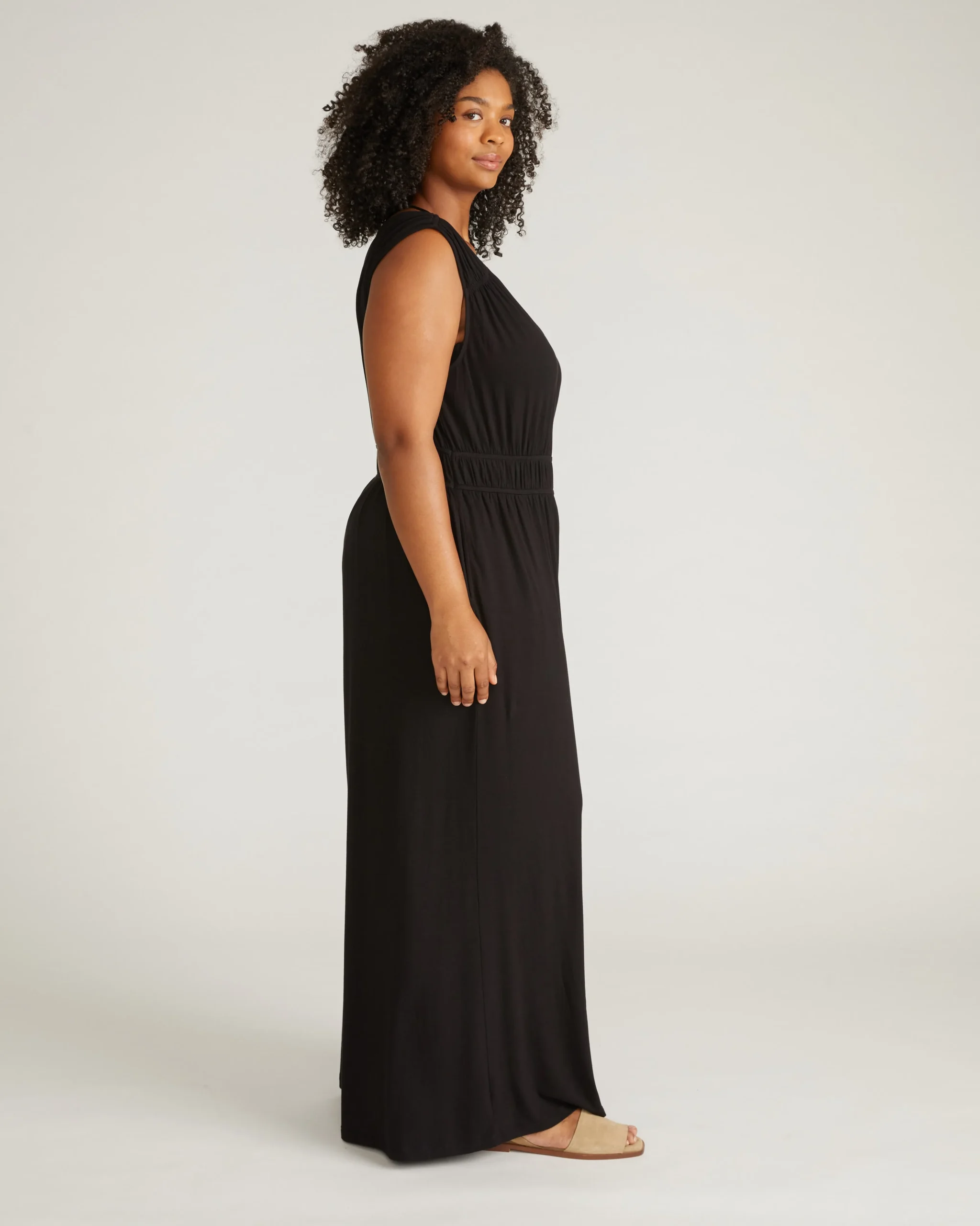 Zoey Liquid Jersey Jumpsuit Black
