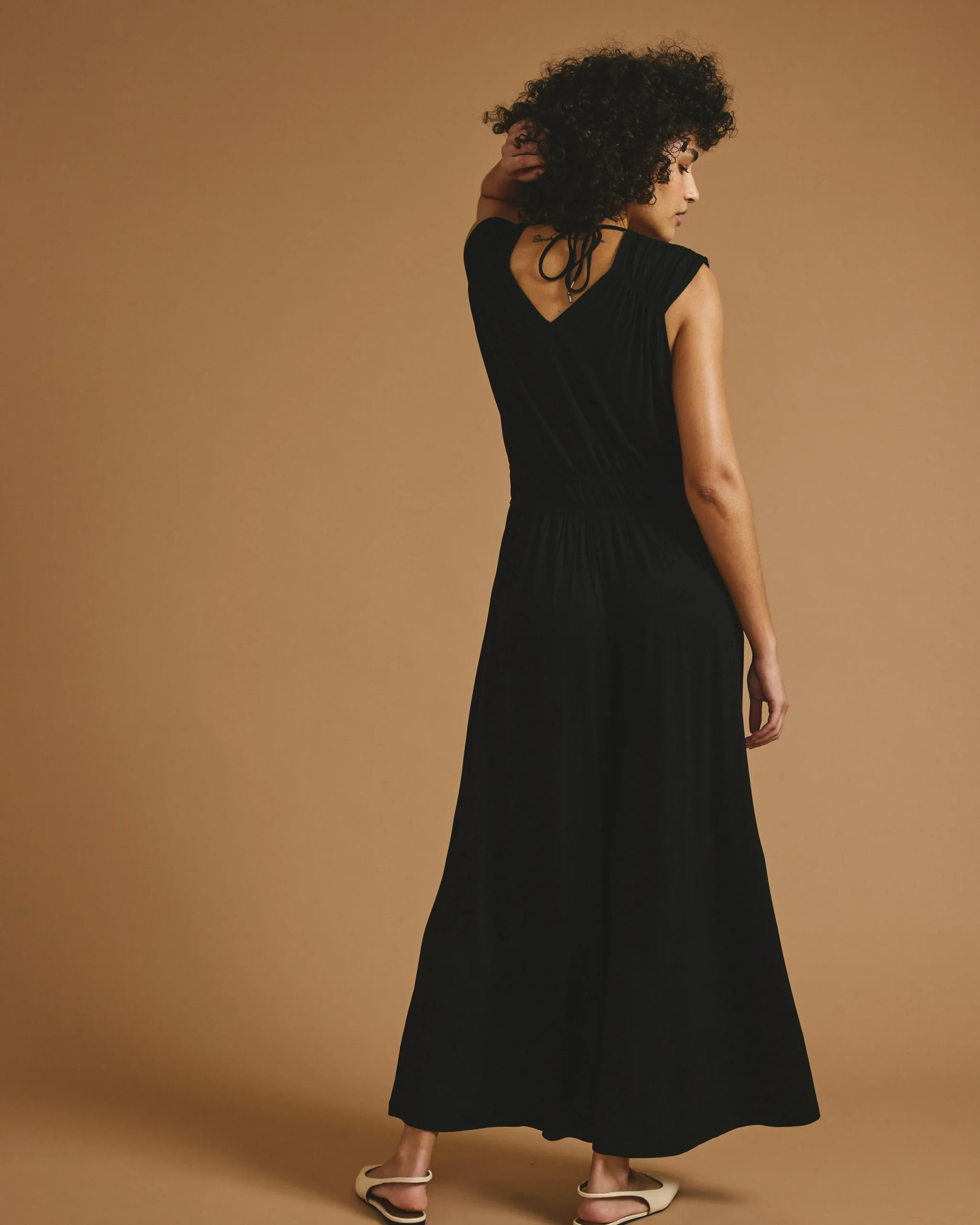 Zoey Liquid Jersey Jumpsuit Black