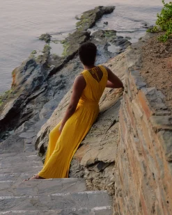 Zoey Liquid Jersey Jumpsuit Golden Hour