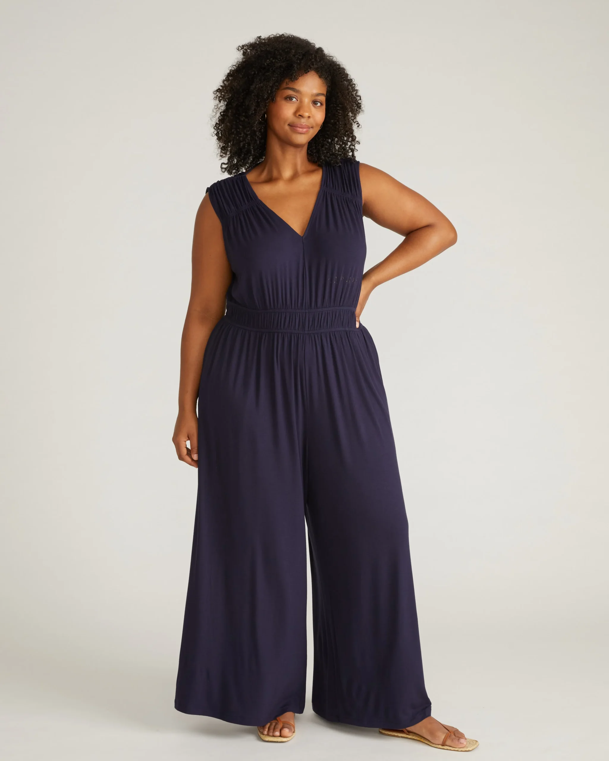 Zoey Liquid Jersey Jumpsuit Midnight